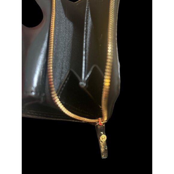 Gianni Chiarini Wallet Black Polished Leather Tri-fold LUSH Wallet Made in Italy - Picture 5 of 7